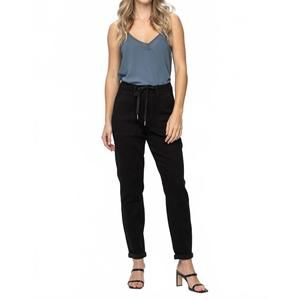 Judy Blue Black Drawstring Joggers. Size 7/28.